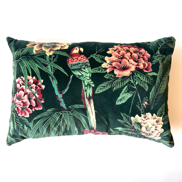 House Of Hackney Green Bird Velvet Cushion