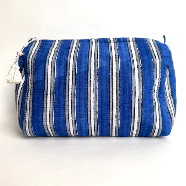 Indigo & White Striped Washbag.jpg