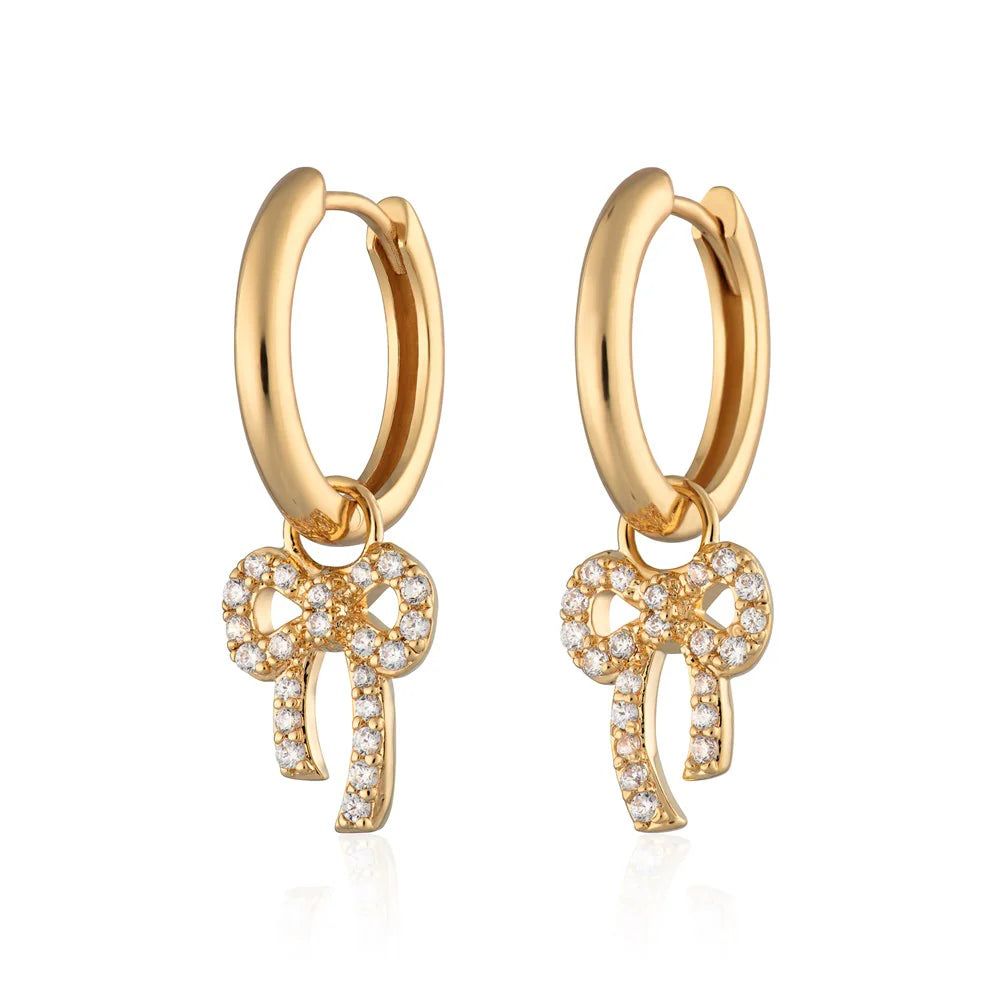 Scream Pretty Gold Bow Hoop Earrings.jpg