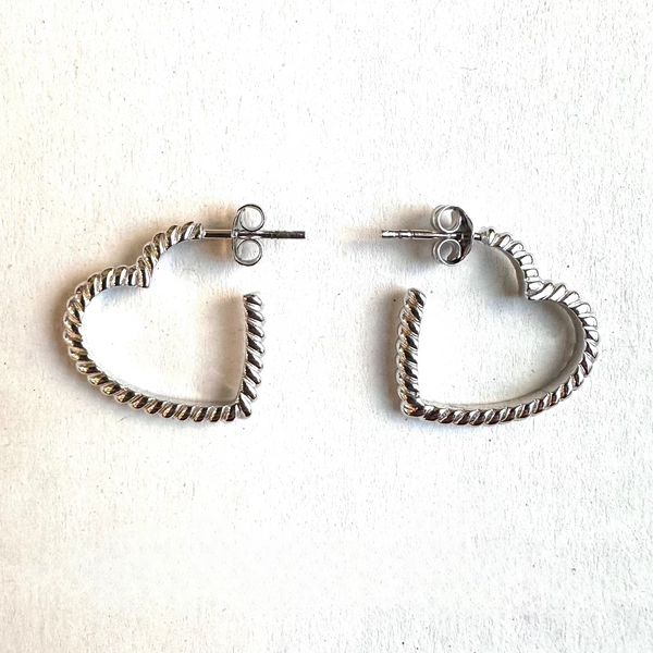 Silver Heart Twist Hoop Earrings.jpg