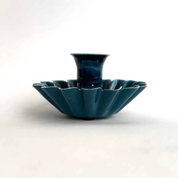 Teal Enamel Candlestick Holder.jpg