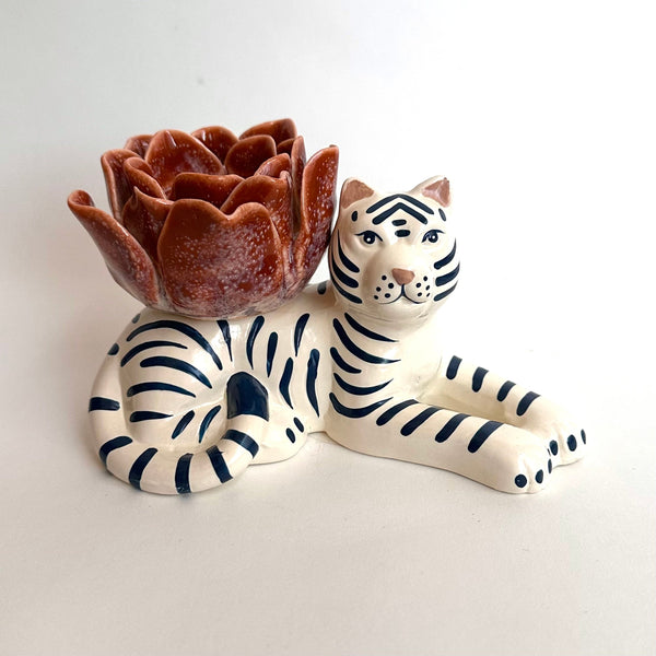 Tiger Ceramic Candlestick Holder Reclining.jpg