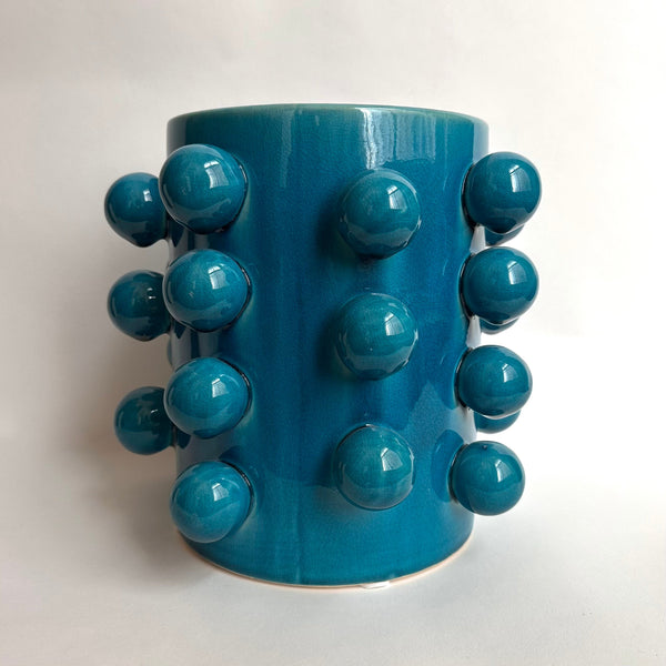 Turquoise bobble ceramic vase.jpg