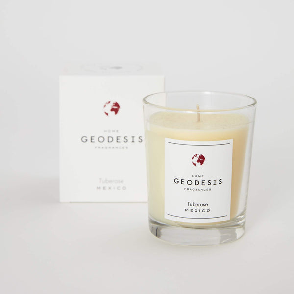 Geodesis tuberose french scented candle glass jar jpg