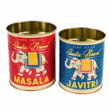 2 storage tins masala indian