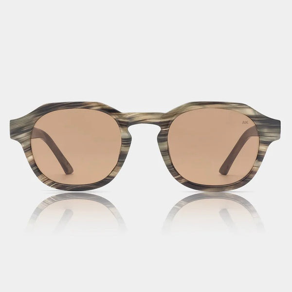 A.Kjaerbede Zan sunglasses with striped  horn frame and brown lenses.jpg