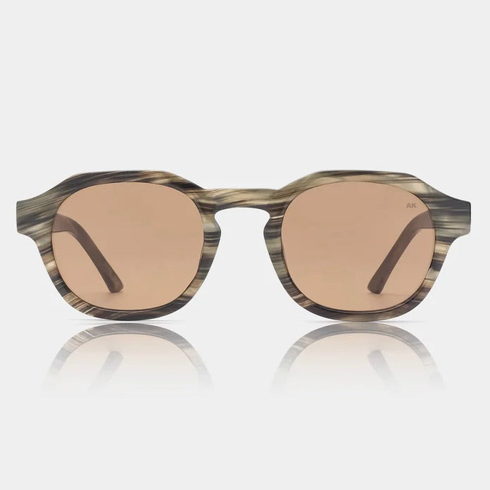 A.Kjaerbede Zan sunglasses with striped  horn frame and brown lenses.jpg