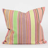 Afroart pink striped square cushion