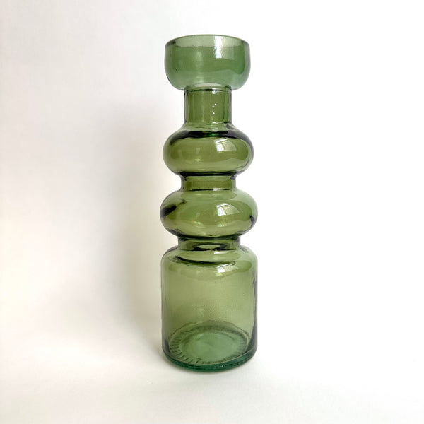 Forest Green Recycled Glass Bobble Vase.jpg