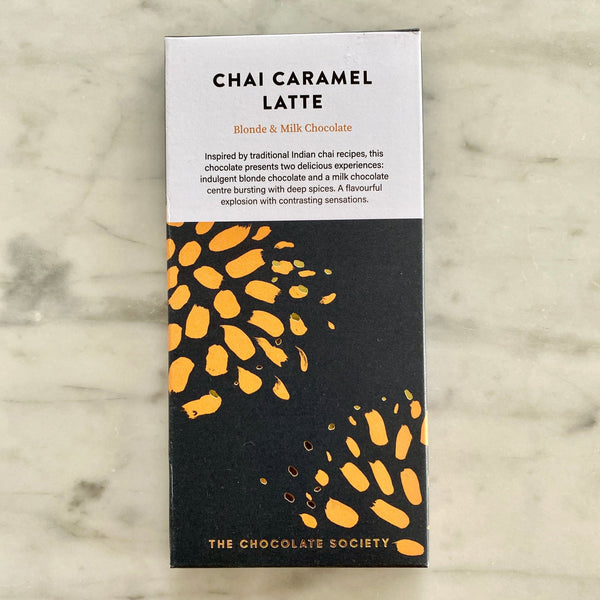 The Chocolate Society Chai Caramel latte chocolate 80g bar