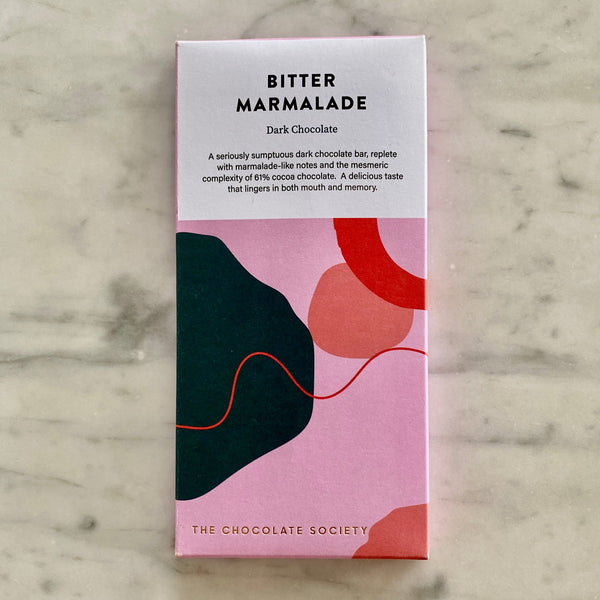 The Chocolate society bitter marmalade chocolate 80g bar