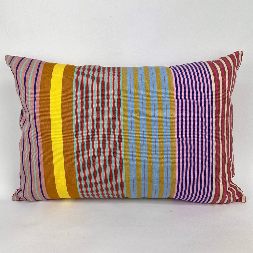 Afro art cushion striped