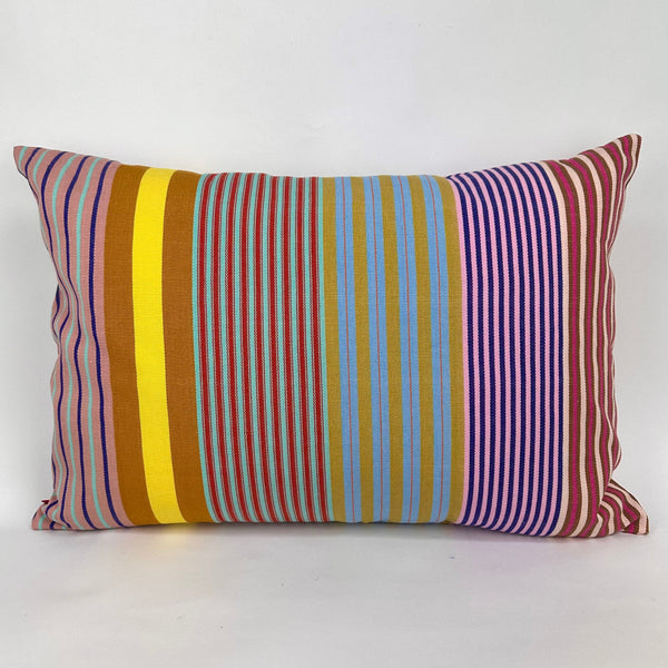 Afro art cushion striped