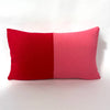 Two Colour Block Linen Cushion Pink & Red Catherine Colebrook