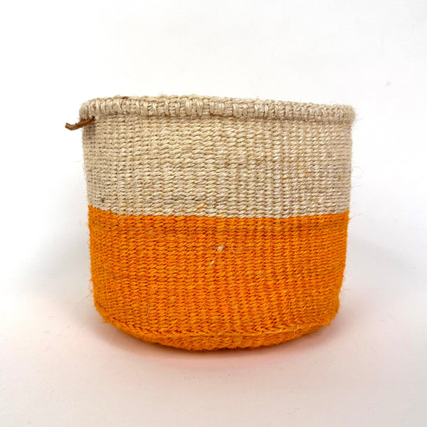 Orange & Cream Woven African Basket.jpg