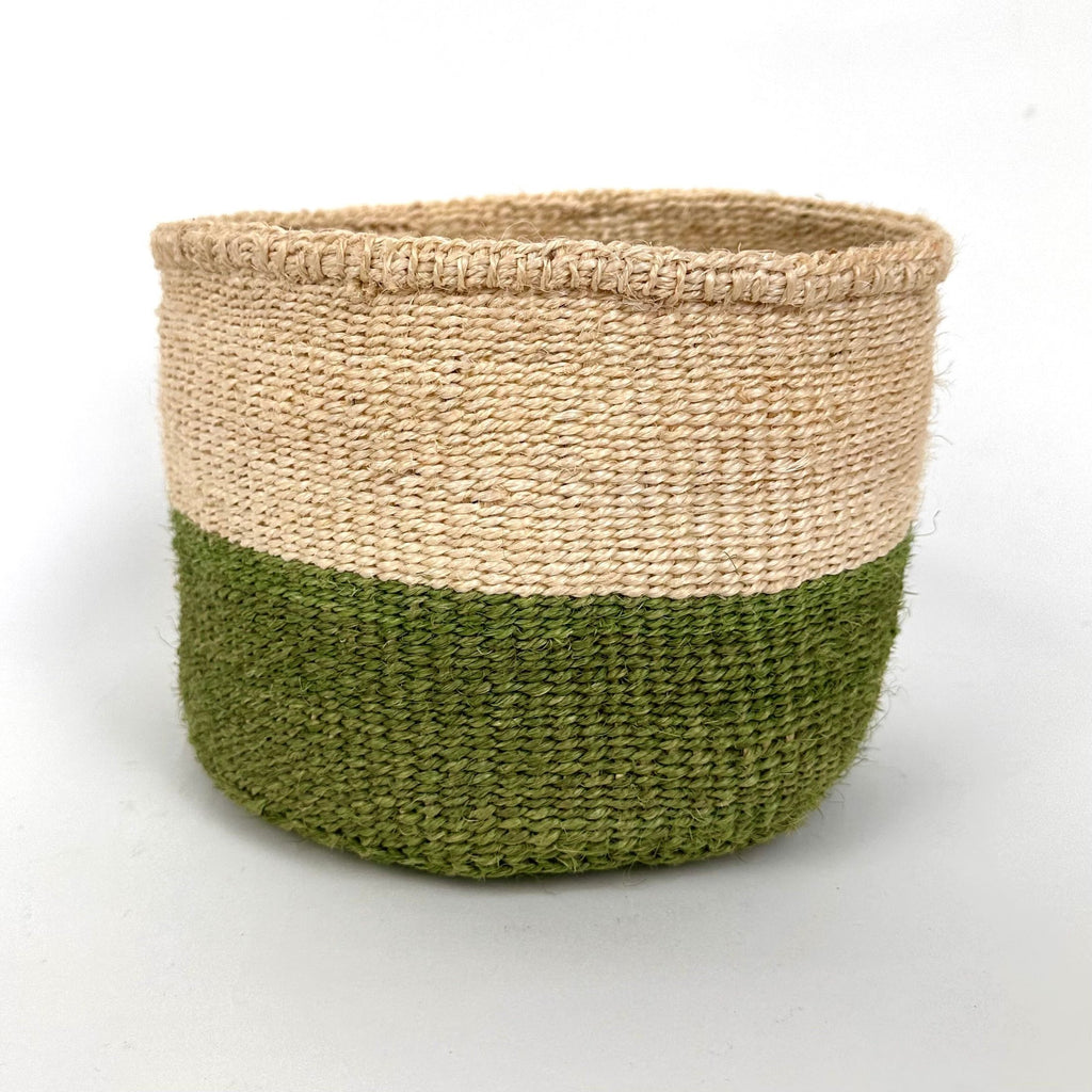 Olive & Cream Woven African Basket.jpg