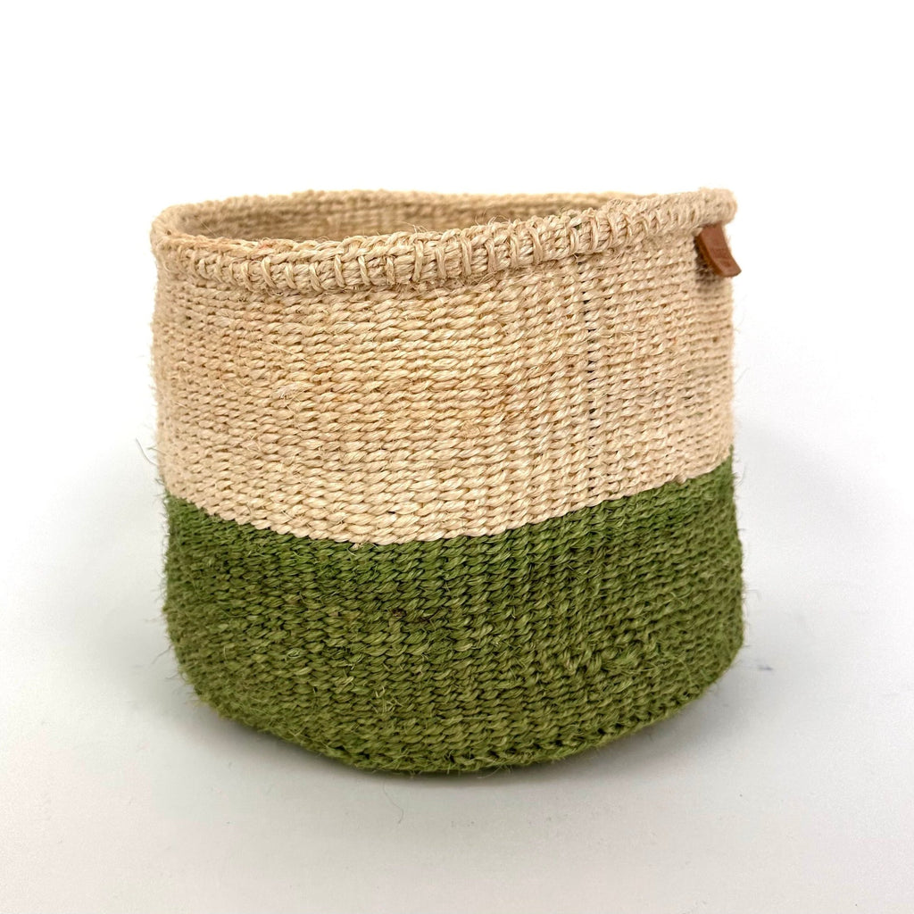 Olive & Cream Woven African Basket.jpg