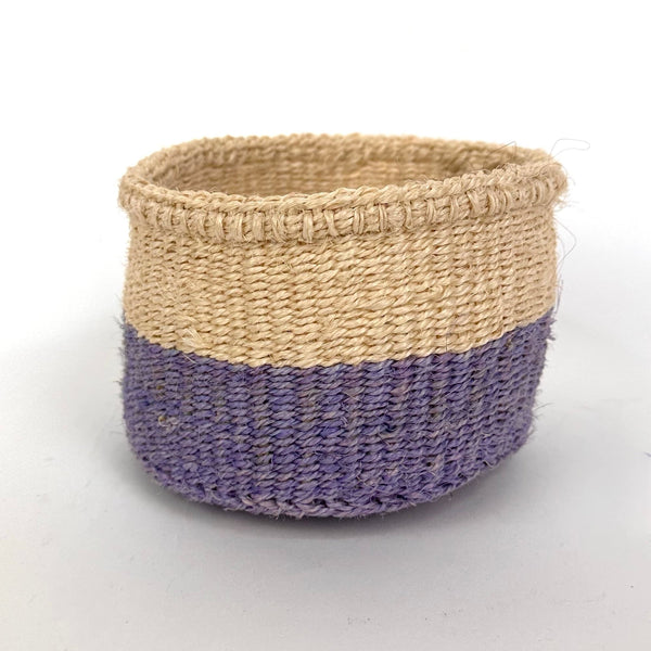 Lavender & Cream Woven African Basket.jpg