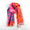 Brightly coloured patterned scarf in pink, orange, lilac and baby pink.jpg