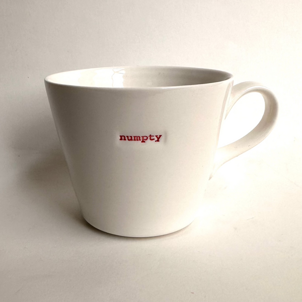 Keith Brymer Jones Set Di 2 Tazze In Porcellana Yours And Mine, Collezione Word, Bianco