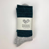 Nishiguchi Kutsushita teal and grey wool socks
