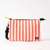 Roka Striped pouch with a visible brand logo on a white background