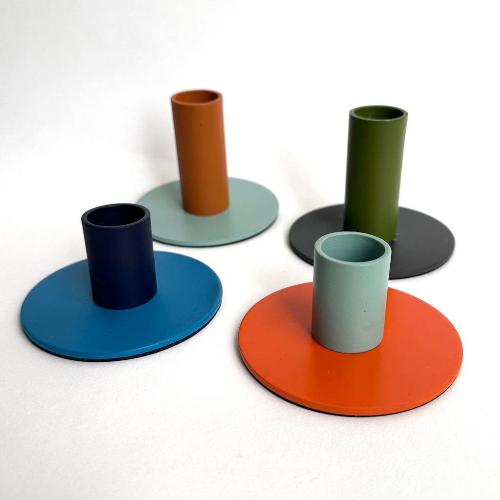 Teal Painted Metal Candlestick Holder.jpg
