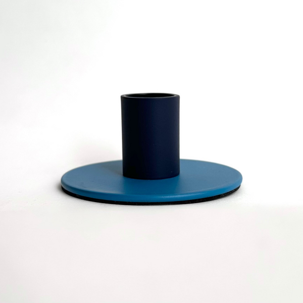 Teal &amp; Turquoise Painted Metal Candlestick Holder.jpg