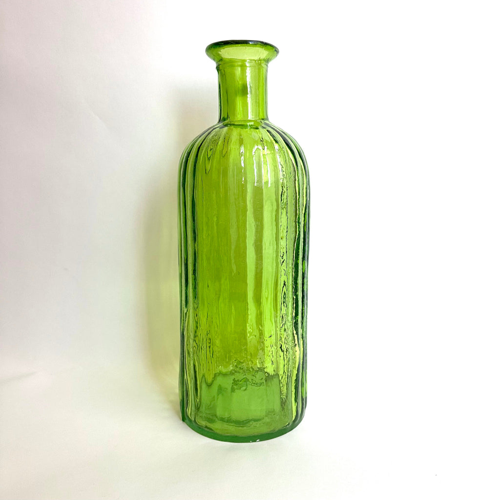 Vintage look recycled green glass vase.jpg