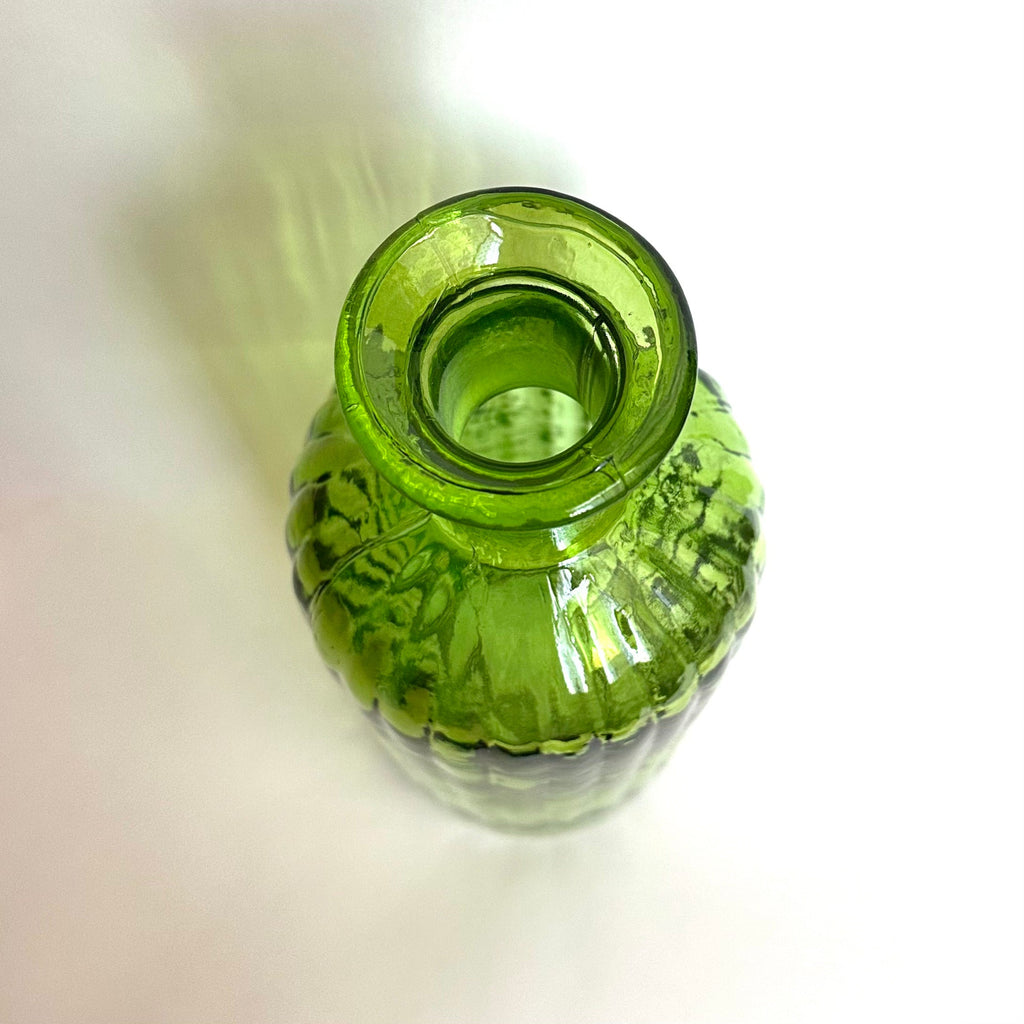 Vintage recycled green glass vase.jpg