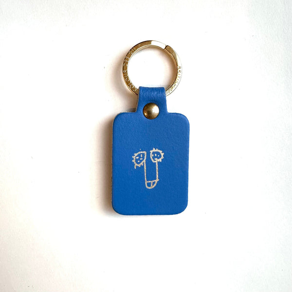 Wi*ly Blue Leather Keyring