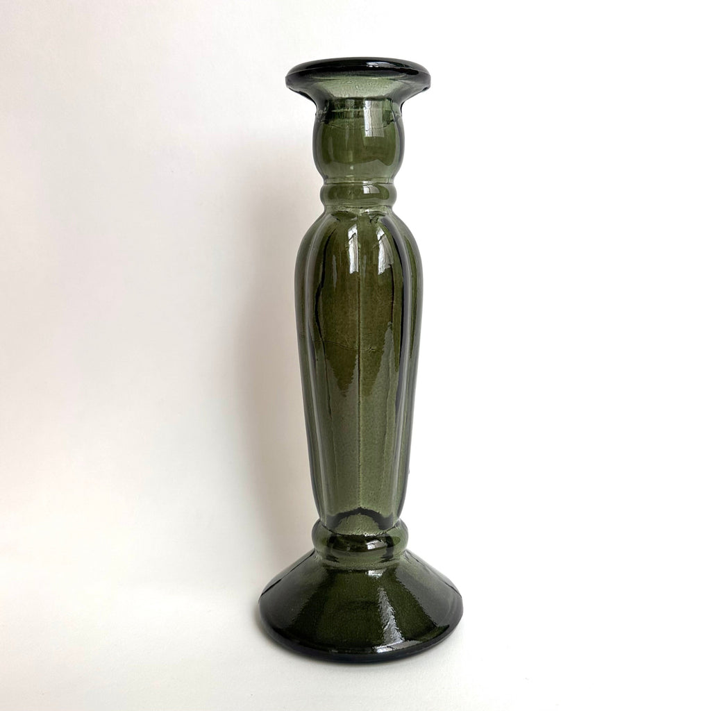 deep green glass candlestick holder.jpg