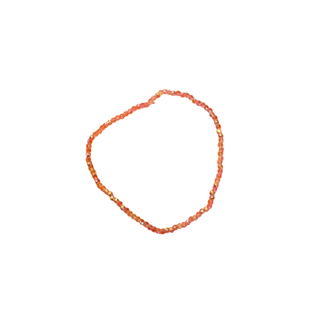 iridescent beaded stretch bracelet orange
