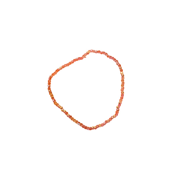 iridescent beaded stretch bracelet orange