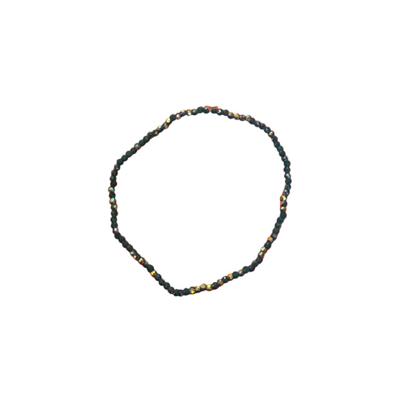 iridescent beaded stretch bracelet turquoise