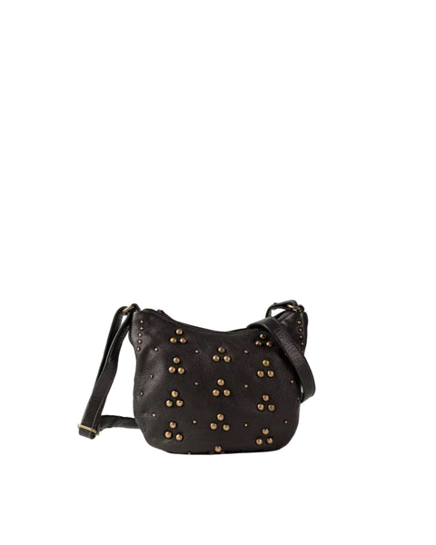 Biba black leather stud bag