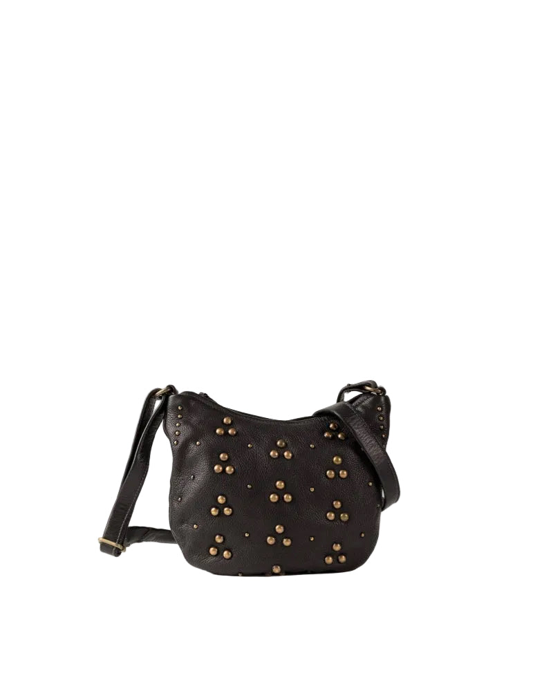 Biba black leather stud bag