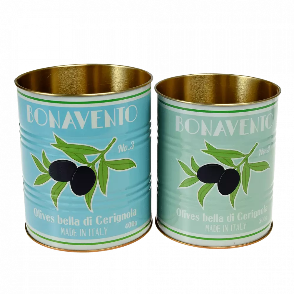 set of 2 storage tins small olives 