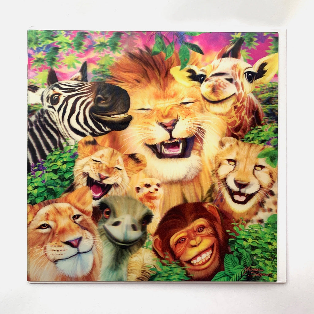 3D African Wildlife Greeting Card
