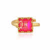 Big Metal Sienna Flouro Pink Glass Stone Ring.jpg