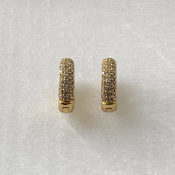 Scream pretty chunky Diamonte huggie earrings gold silver jpg