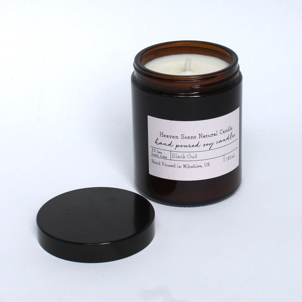 Black out scented candle brown glass jar jpg