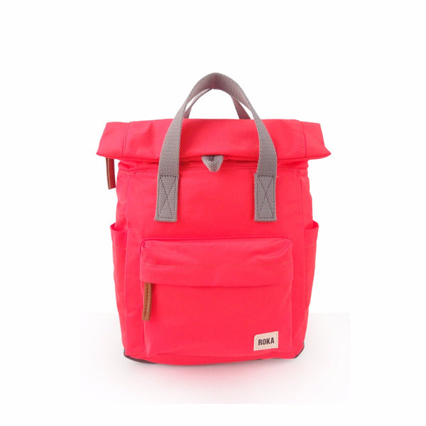 ROKA London Small  Neon red Canfield B Commuter Canvas Water resistant Rucksack Bag.jpg