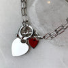 Heart charm stainless steel cable chain double bracelet.jpg