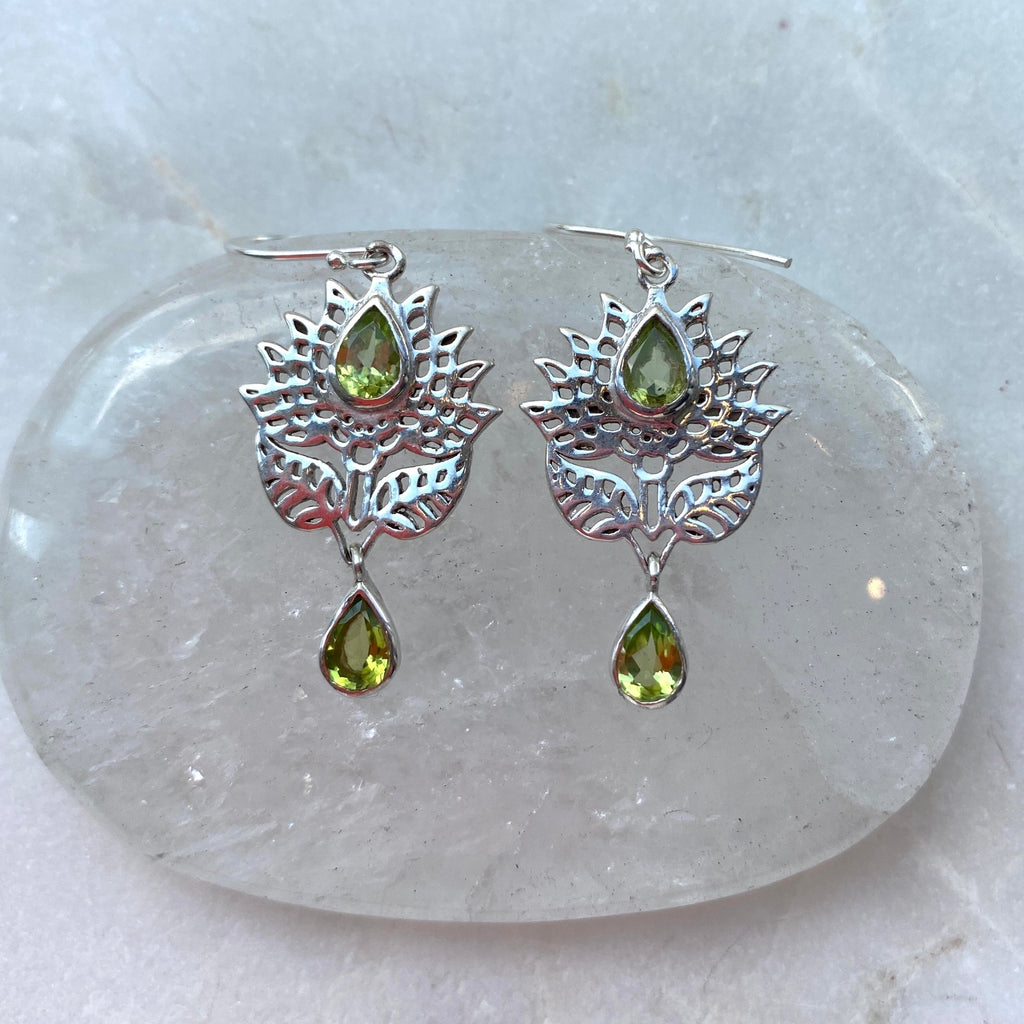 Sterling Silver & Peridot Drop Earrings .jpg