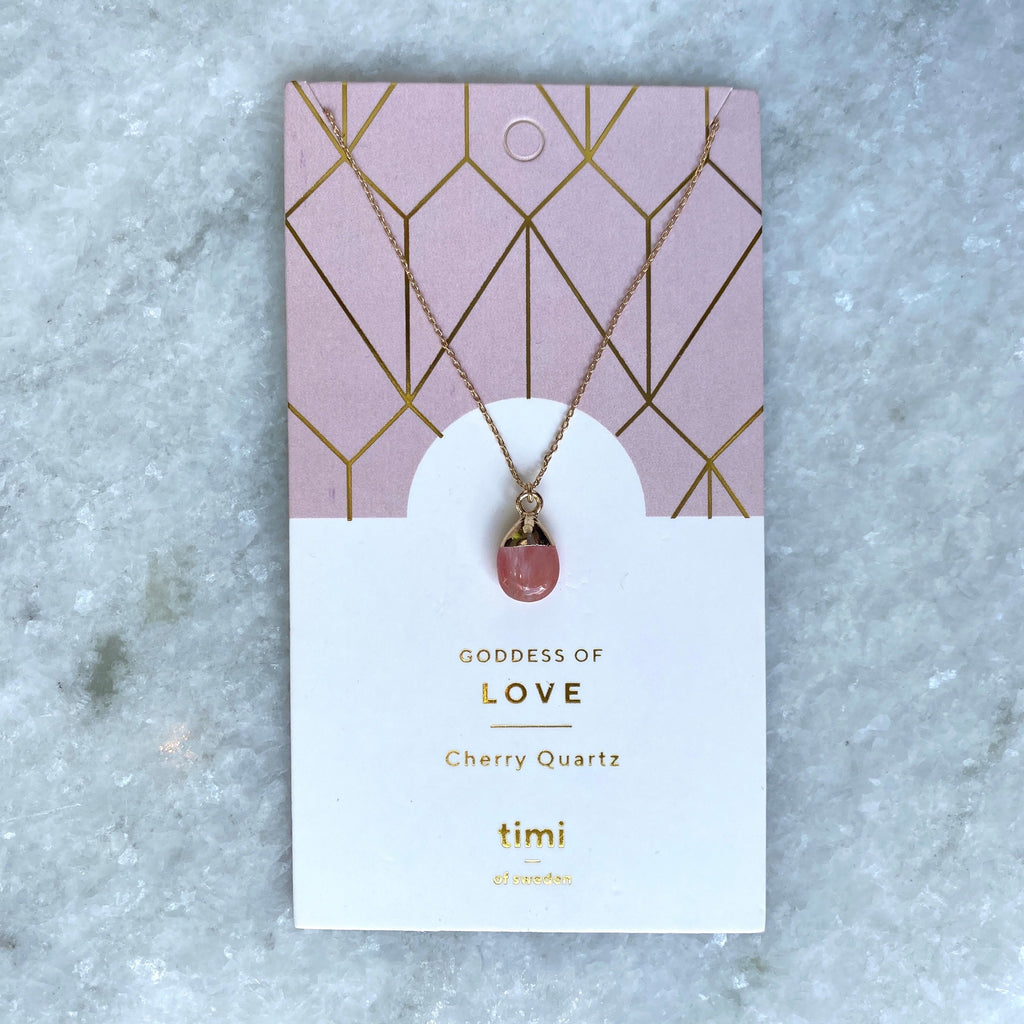 Gold Dipped Rose Quartz LOVE Necklace .jpg
