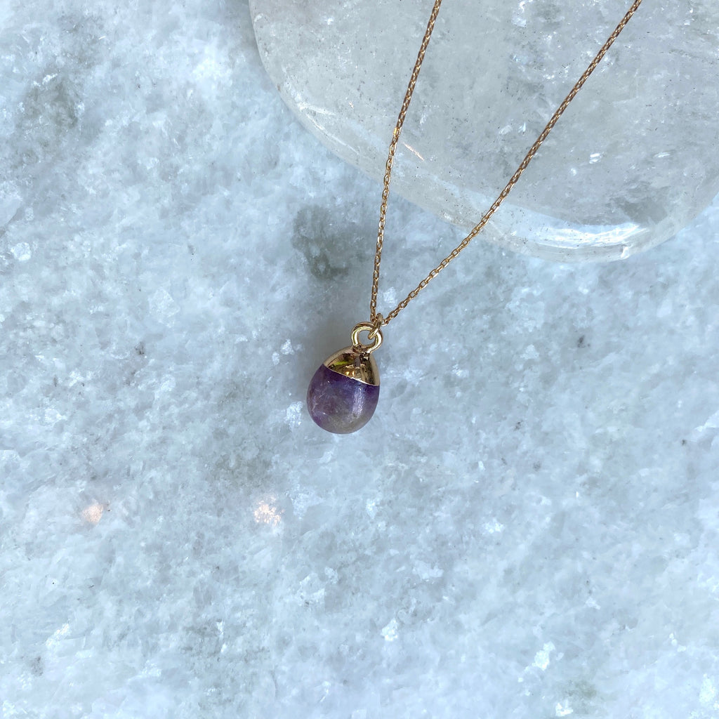 Gold Dipped Amethyst BALANCE Necklace jpg