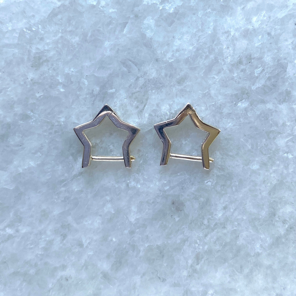 Sterling Silver Star Huggie Earrings .jpg